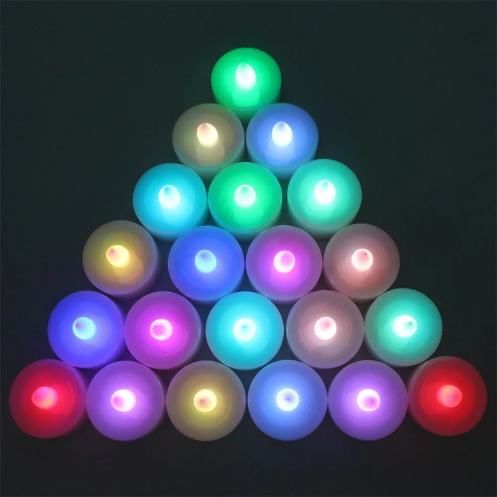 bougies led changeantes couleur télécommande minuterie ambiance camping fête noël