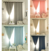 rideau occultant double couche gris rose beige bleu foncé semi transparent moderne isolation anti