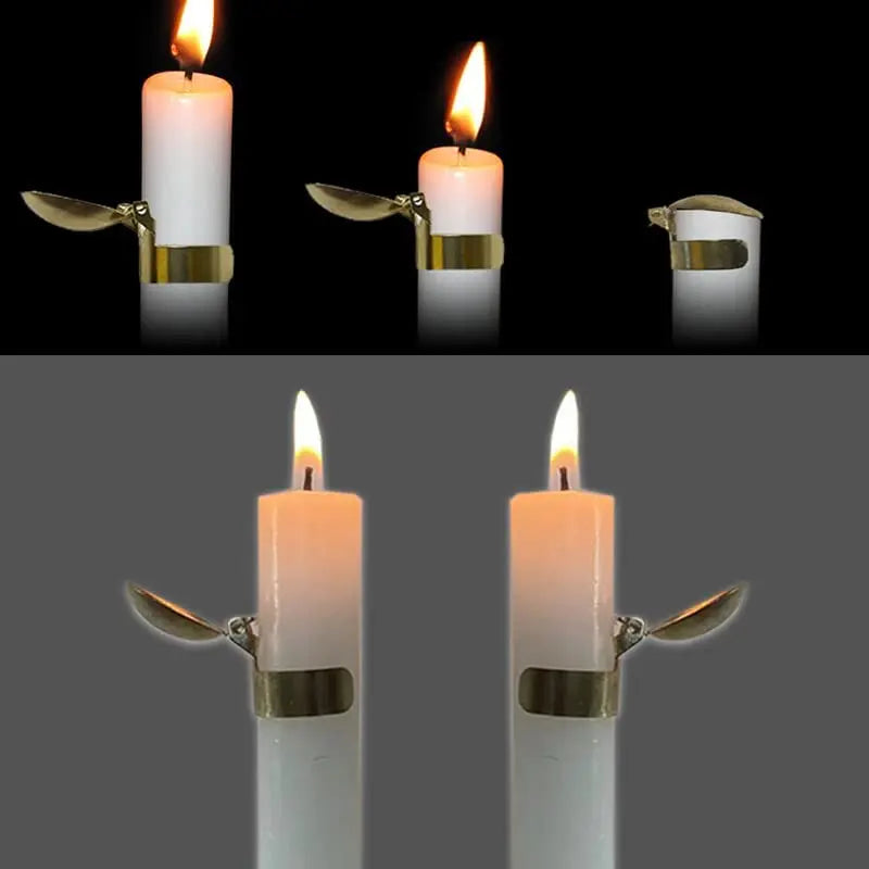extincteur automatique bougie or flamme sécurité mèche clip extintion maison intérieur extérieur adjustable métal