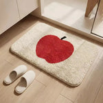 tapis moderne pomme rouge orange vert doux moelleux antidérapant polyester intérieur chambre salle bain