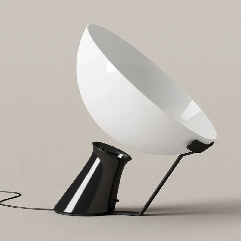 lampe table moderne métal blanc éclairage chaud led sans ombre interrupteur bouton fixée salon