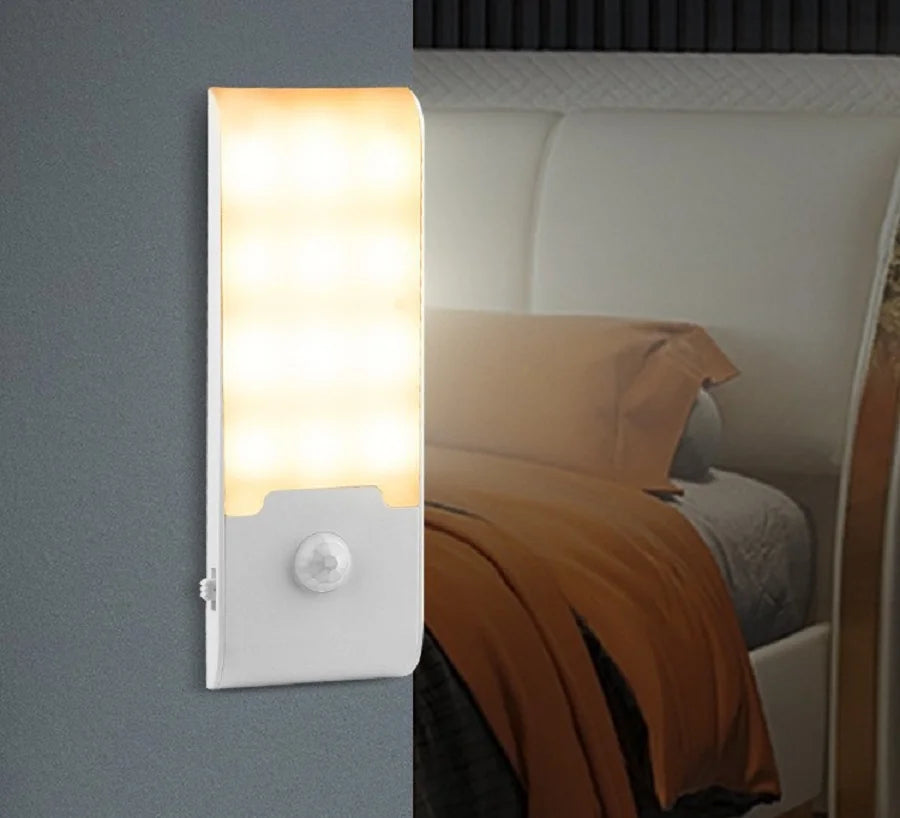 lampe nuit capteur mouvement rechargeable adhésif blanc moderne flux lumineux minimaliste