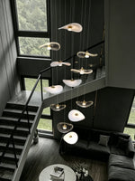 suspension lumineuse moderne pierre verre blanc doré led 4000k 3000k 6000k