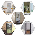 rideau porte maille fine anti moustiques polyester noir moderne auto fermeture