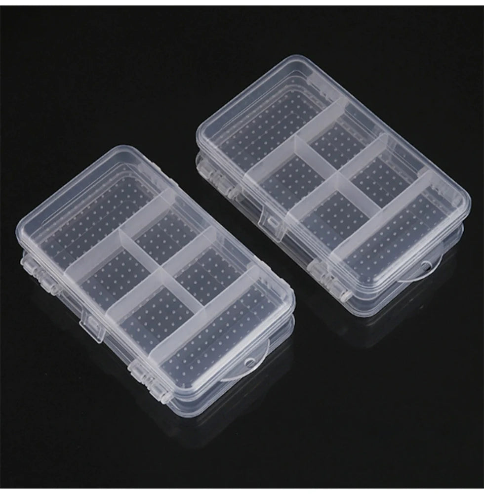 boîte rangement bijoux transparente double couche compartiments points noirs clips réutilisable moderne pratique