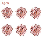 anneaux serviette feuilles or argent rose gold moderne élégants décoration table mariage noël