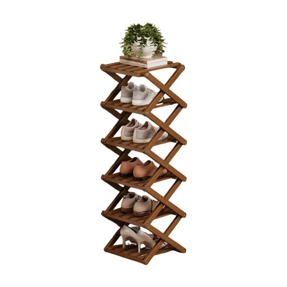 étagère pliable bois chaussures moderne réutilisable niveaux entrée couloir petit espace