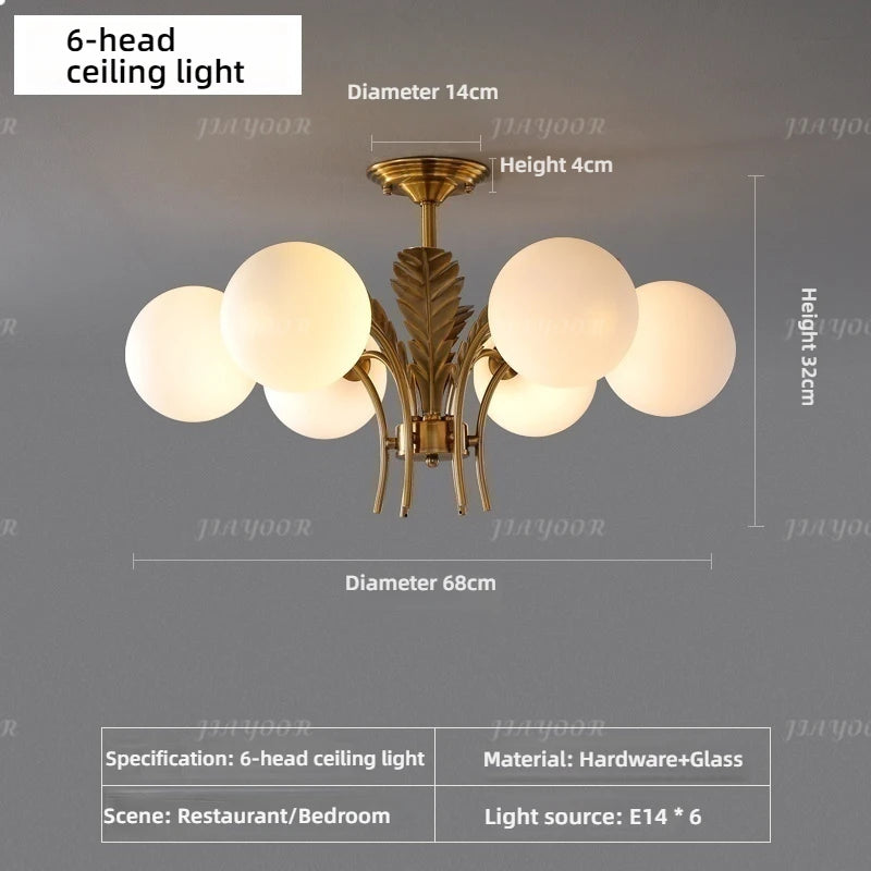 lustre élégant or feuilles stylisées 68cm diamètre 32cm hauteur ampoules e14