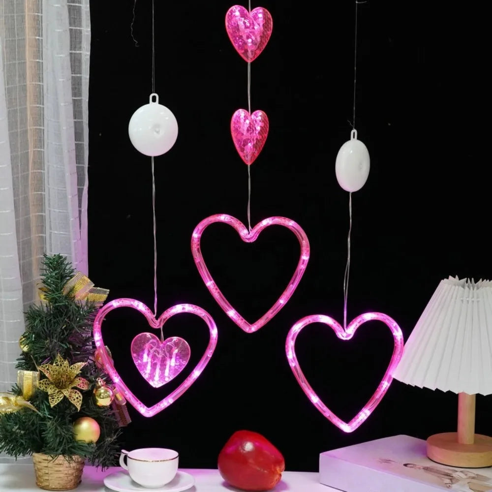 guirlande lumineuse coeur rose leds brillantes moderne mariage anniversaire déco festive