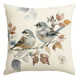 taies d'oreiller décoratives motifs floraux rustique beige gris bleu clair lin rustique naturel
