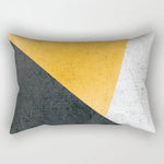 taie d'oreiller rectangulaire jaune clair motif géométrique moderne housse coussin canapé coton 30x50cm