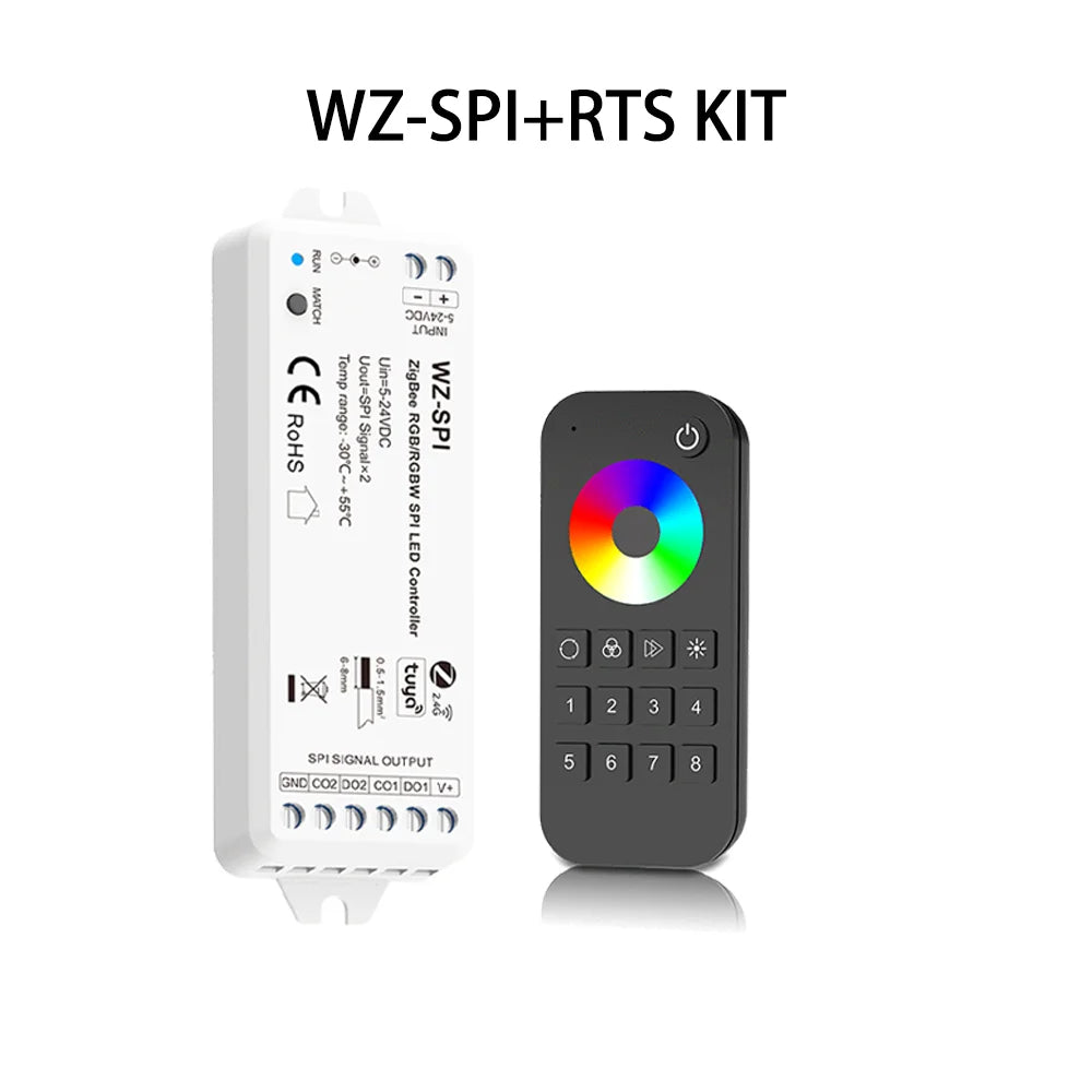 bande lumineuse led rgbic néon 10m contrôleur zigbee télécommande moderne