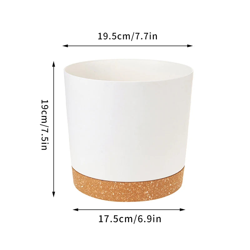 Pots fleurs modernes bacs pépinière bord cuir naturel vert clair blanc gris absorbant minimaliste