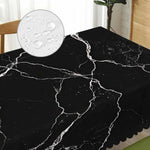 nappe table marbre noire blanche moderne rectangle réutilisable polyester geometrique