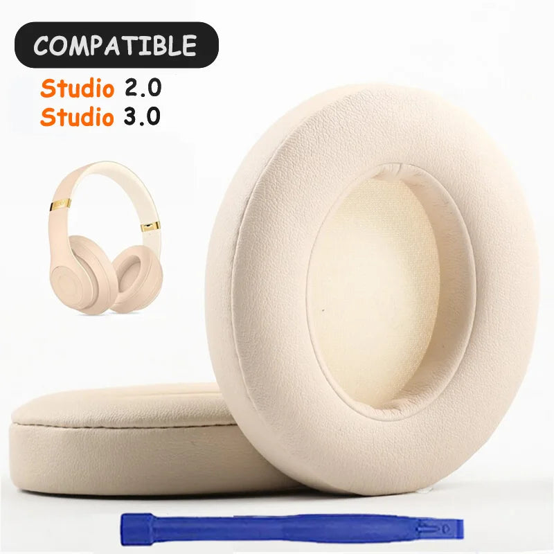 oreillettes casque audio cuir mousse noir gris bleu rouge adhésif confortables ergonomiques remplissage beats