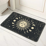 tapis sol boho mystique lune soleil fleurs géométrique bleu orange noir rose blanc