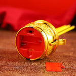 décoration religieuse classique bougeoir trois bougies rouge doré traditionnel