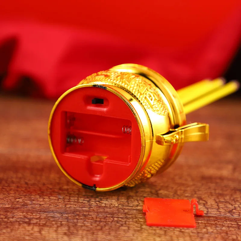 décoration religieuse classique bougeoir trois bougies rouge doré traditionnel
