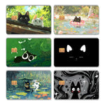 cartes credit personnalisables illustration chats noirs blancs fond nature adhésif inclusion fourrure animé collectionneau