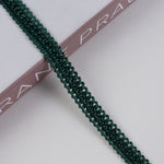 ruban décoratif polyester tressé motifs géométriques vert foncé beige rose bleu gris classique