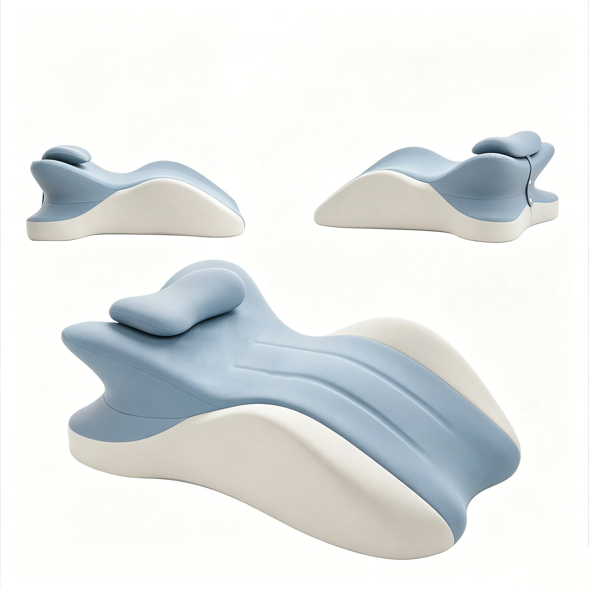 coussin multifonctionnel orthopédique bleu clair contemporain mousse mémoire forme ergonomique doux lit lecture positionnement