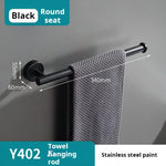 porte serviettes acier inoxydable noir moderne minimaliste brossé salle bain ensemble pièces métal lisse
