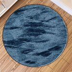 tapis rond vert jaune bleu rayures concentriques moderne salon chambre decoration interieur polyester tissé