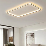 plafonnier led minimaliste blanc rectangulaire bord noir opacité télécommande inclusière