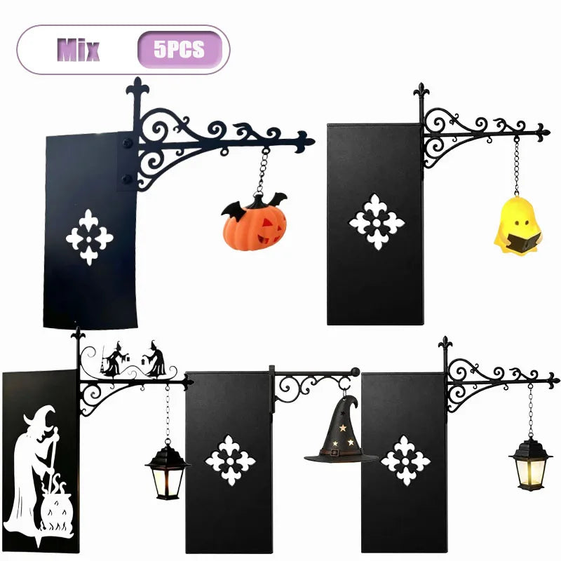 lampe lecture suspendue halloween fantôme motifs floraux gothique vintage crochet mural noir blanc