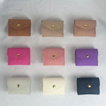 porte monnaie simili cuir marron clair rose pâle violet blanc noir classique dorés poche