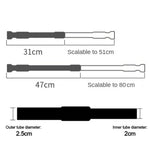 tige rangement extensible moderne argentée lisse réglable vis protection 31cm 51cm 47cm 80cm