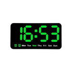 horloge murale numérique réveil double alarme calendrier led moderne noire blanche rose bleu verte
