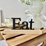 décoration murale lettres bath eat welcome kitchen bois clair rustique champêtre