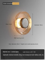 applique murale moderne verre craquelé bronze beige clair lumière filament