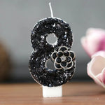 bougies chiffres paillettes noires festives anniversaire mariage décoratives numérotation festive