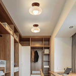 lampe moderne marron clair minimaliste éclairage quotidien bois verre ampoules led autonome