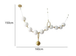 suspension lumineuse moderne boules sphériques blanc doré opaques chaînes