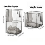 panier linge pliable transparent moderne polyester poignées noires réutilisable multiple capacité grande