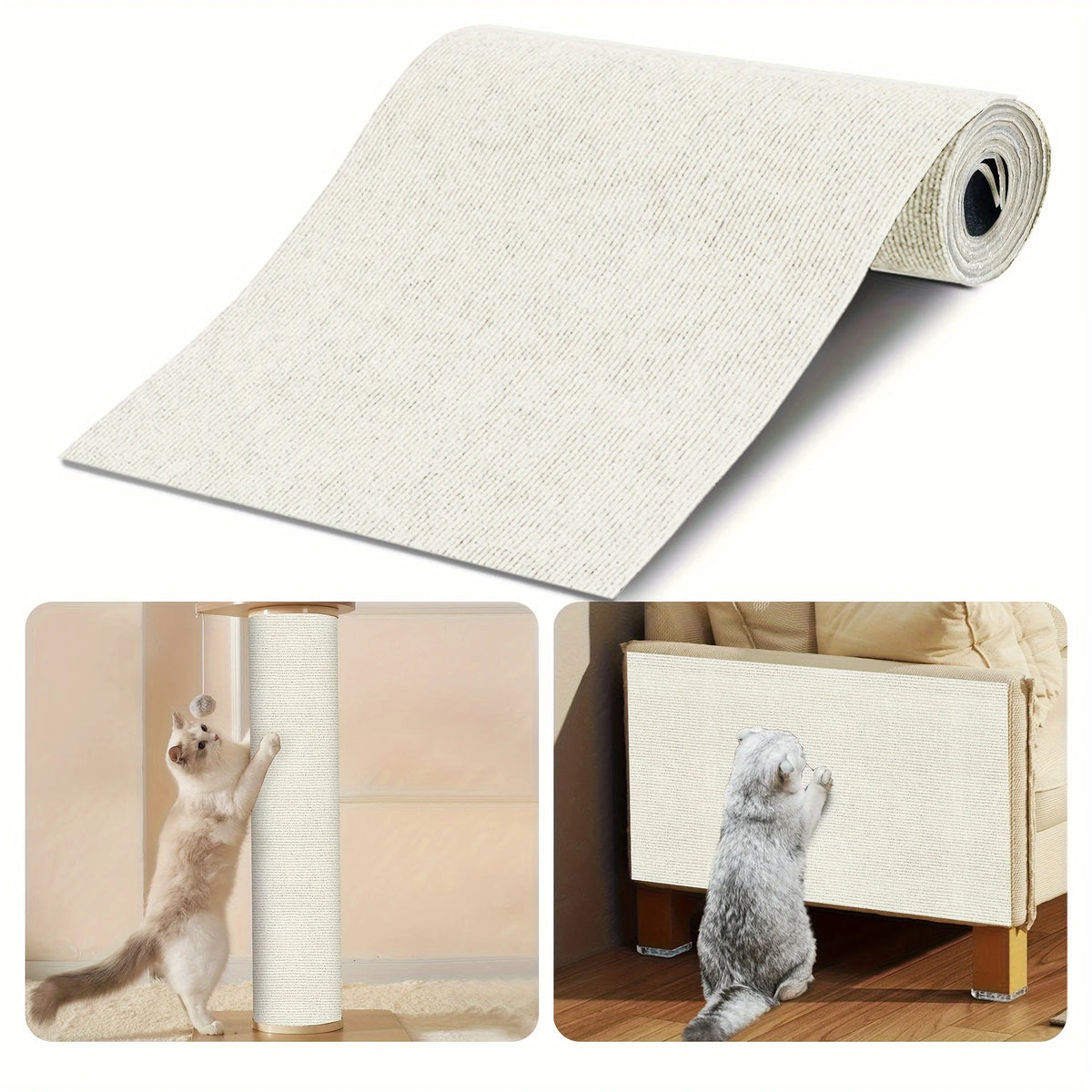 tapis grattage chat noir adhésif moderne 30x100cm tissu texture polyester