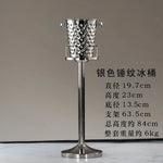 seau glace martelé support trépied métal argent doré vin champagne bar