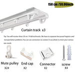 rideaux double rail système silencieux fixation blanc minimaliste pvc opaque coulissant