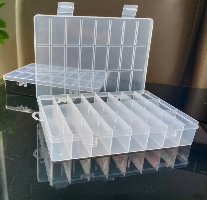 Boîte organisateur 24 compartiments vert pour bijoux et accessoires