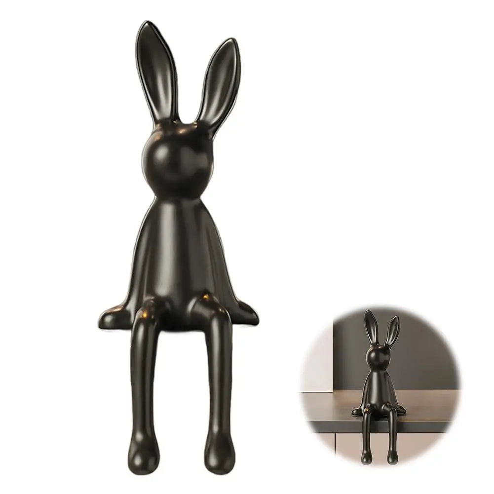 figurine céramique moderne blanc noir doré argenté pailleté minimaliste salon entrée armoire TV ornement