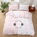 housse couette carreaux nœuds rose blanc moderne literie polyester douce 135x200cm 150x200cm 160x220cm