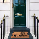tapis d'entrée marron noir antidérapant résistant antibactéries moderne texture naturelle graphique 60x40cm