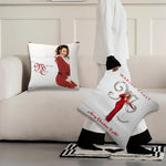 taie d'oreiller mariah carey noel coussin moderne rouge blanc photo décoration intérieure polyester dobby