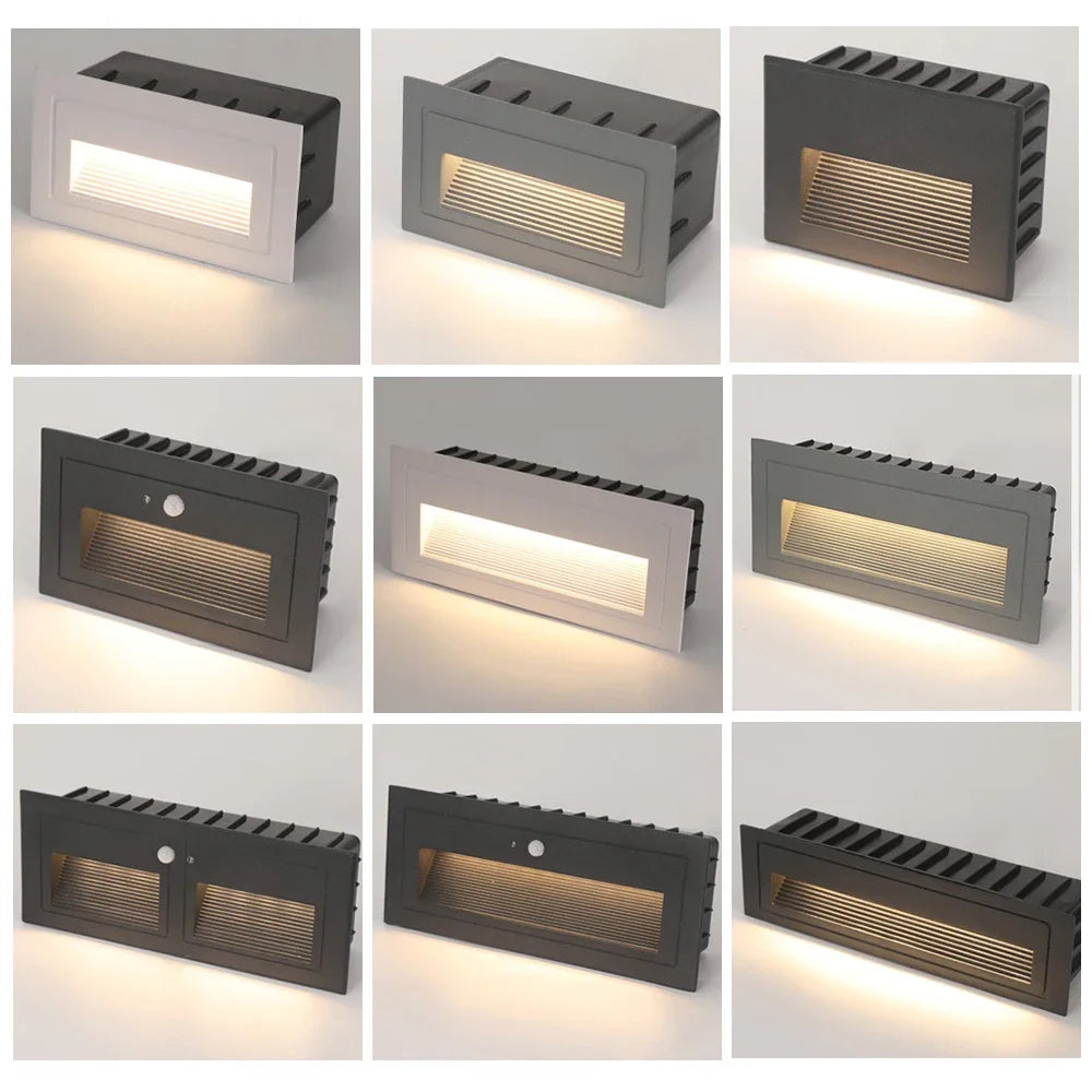 éclairage led applique murale moderne adhésive noire blanche détecteur mouvementextérieur étanche