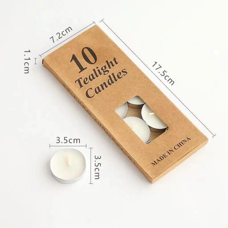 bougies tealight blanc simples boîte decoration maison minimaliste paraffine 10 unidades