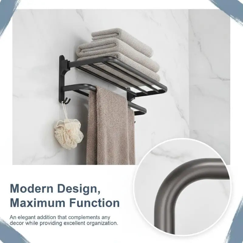 porte serviettes pliable moderne noir mat salle bain cuisine serviettes blanches grises brosse bain