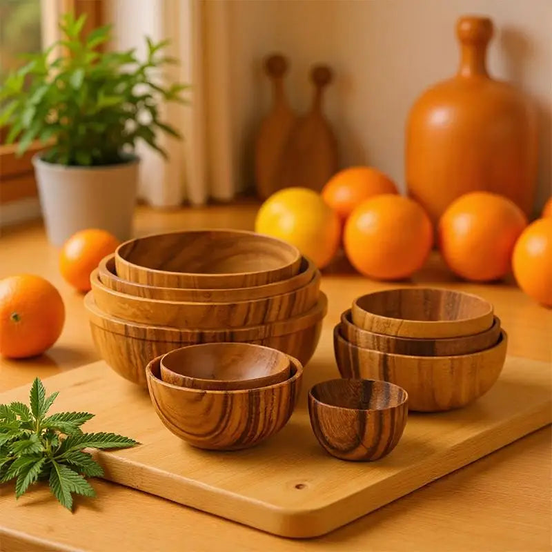bol bois marron rayures naturelles traditionnel sans fixation durable cuisine